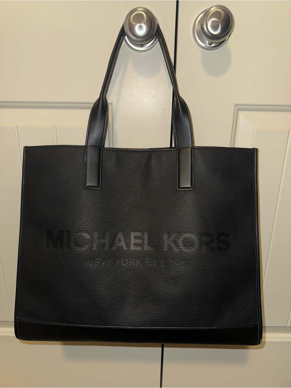 Cooper Logo Embossed Pebbled Leather Tote